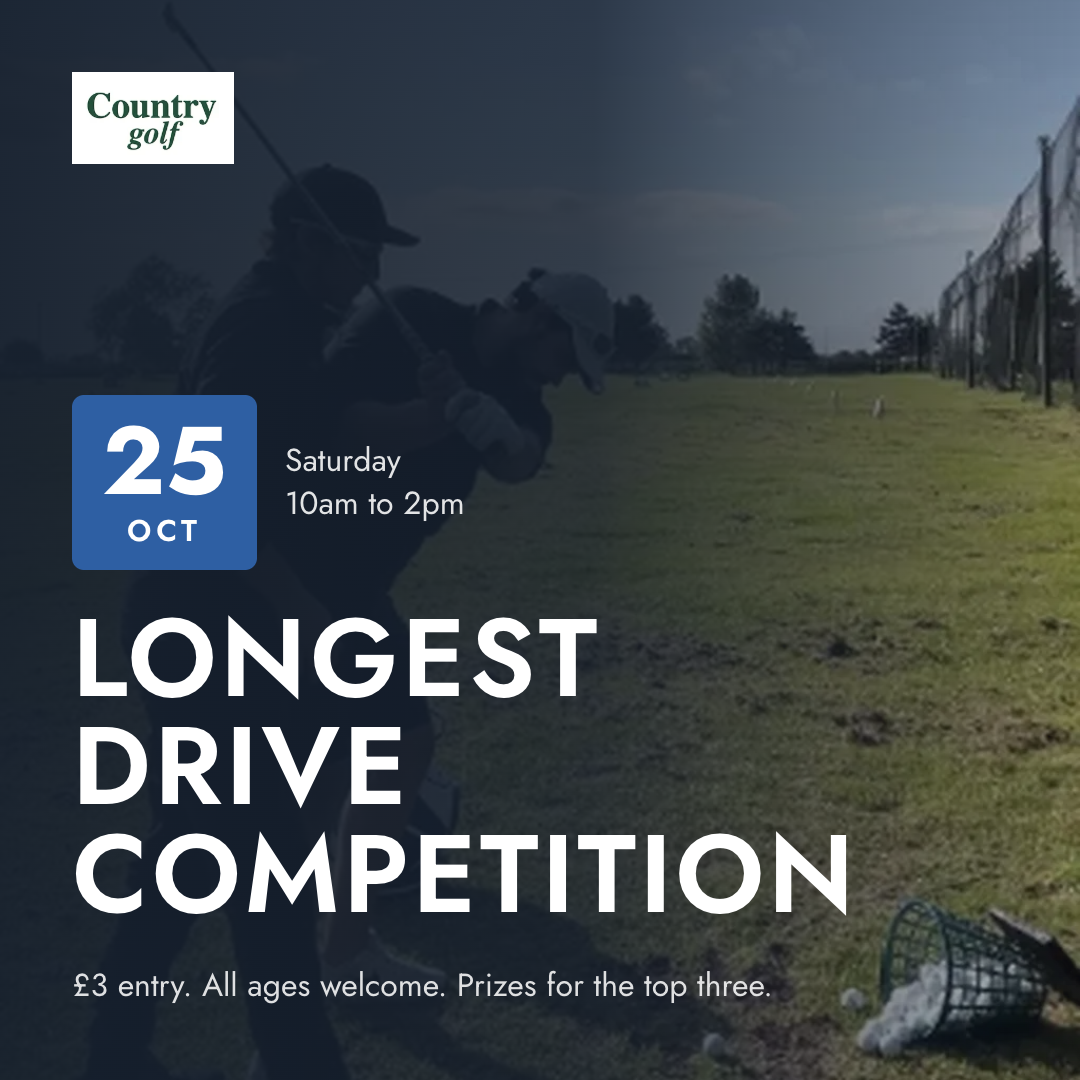 Longest drive competition — £3 entry, all ages.